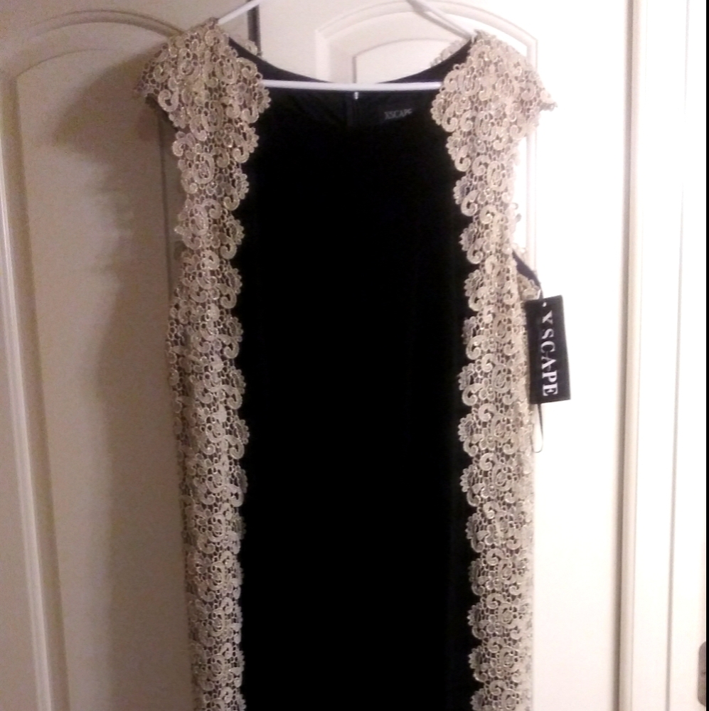 Black & Gold Designer Prom Dress